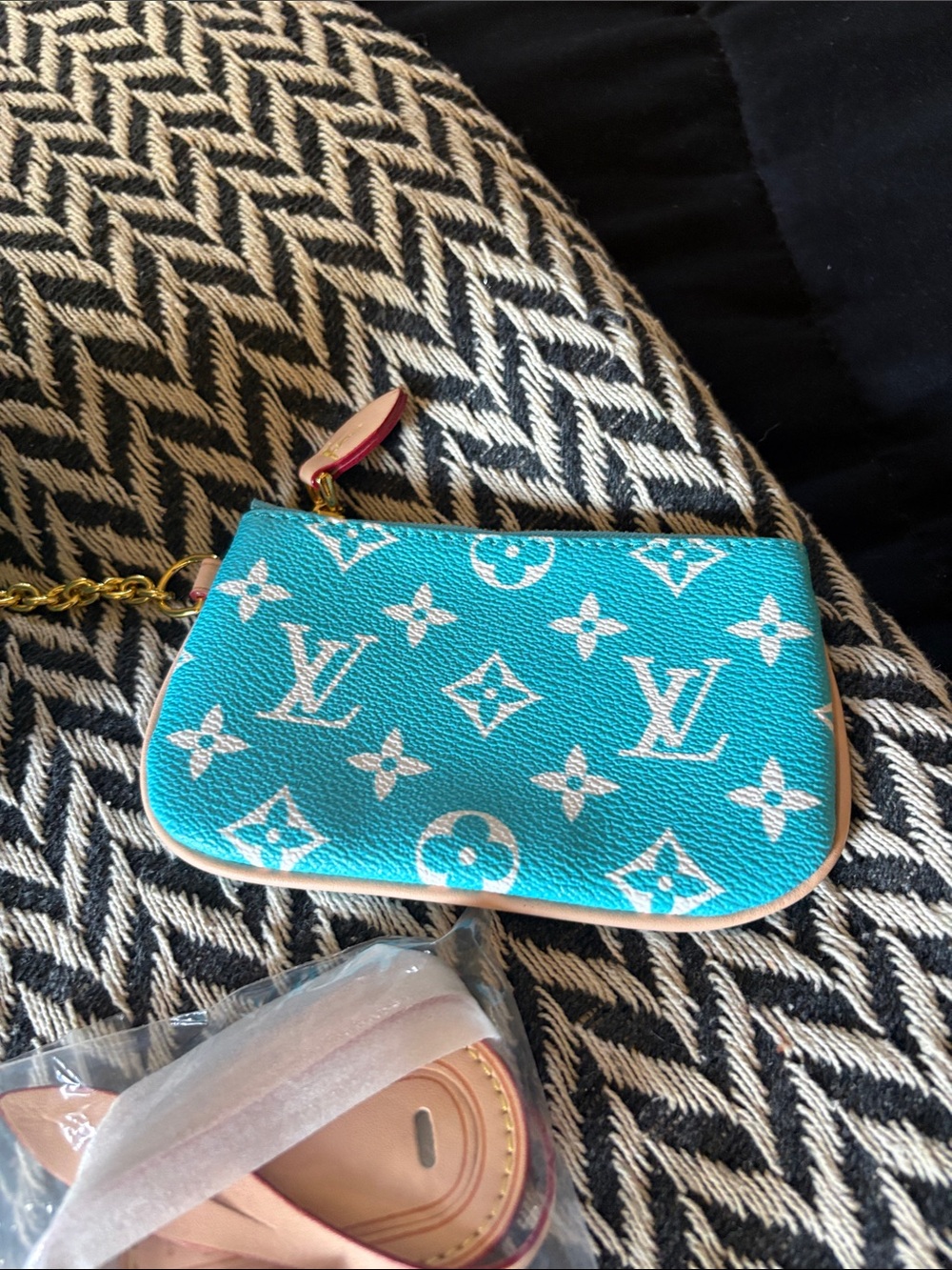 Turquoise Monogram Bag Designer Style Women’s Bag NEW! - Picture 4 of 6